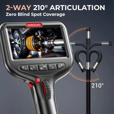 Two-Way Articulating Borescope Camera with Light Endoscope Inspection Camera HD