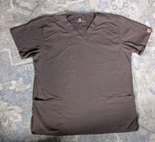 Carhartt Scrub Top Women XL Brown Pullover Medical Vet Nurse