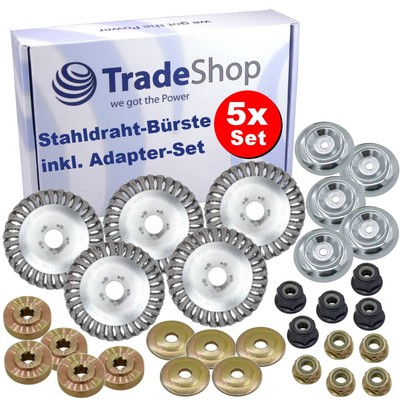 5x Unkrautbürste 150mm inkl. Befestigungs-Set für Echo SRM350, SRM330, SRM250