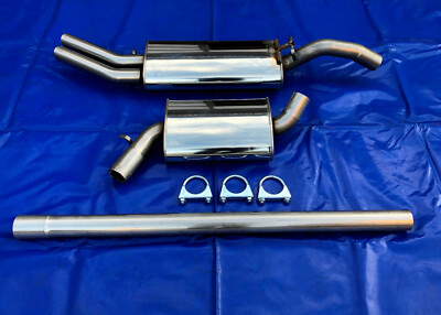 Edelstahl Auspuffanlage VW Golf 2 G60 16 GTI in 16v Optik Gruppe N 2x50 Gr N 55