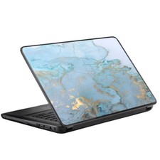 Protective Vinyl Skin Decal for HP 2000 Laptop 15.6" / Teal Blue Gold White Mar