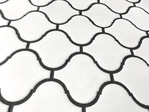 White Glossy Lantern Arabesque Porcelain Mosaic Tile Wall and Floor Backsplash - Picture 4 of 8