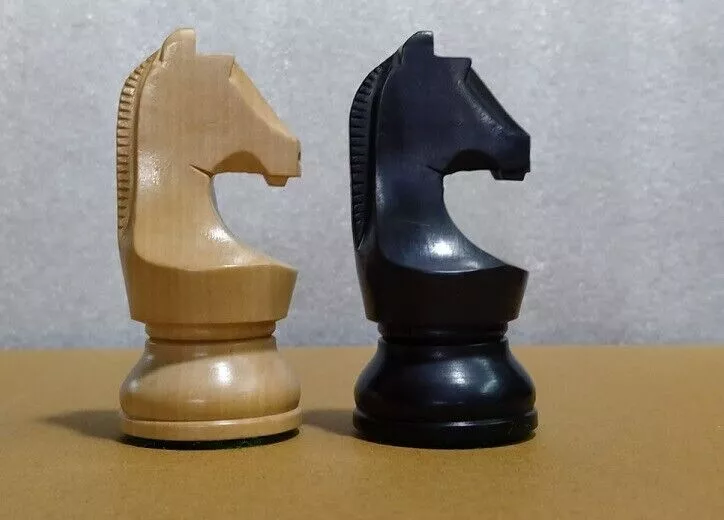 Reproduced 1910 Circa Lasker–Schlechter World Championship Chessmen in  Genuine Ebony Wood & Boxwood - 4.4 King