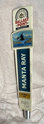 Ballast Point Brewing Co Manta Ray Double IPA Beer Tall Tap Handle San Diego CA
