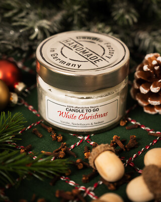 6 x Weihnachtskerzen, Duftkerzen, Candle Factory, Candle to go, White Christmas