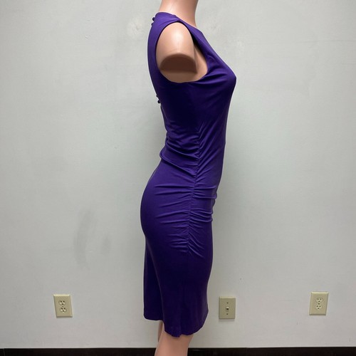 Susana Monaco Womens Purple Sleeveless Knee Length Stretch Button Back Dress S - Picture 3 of 7