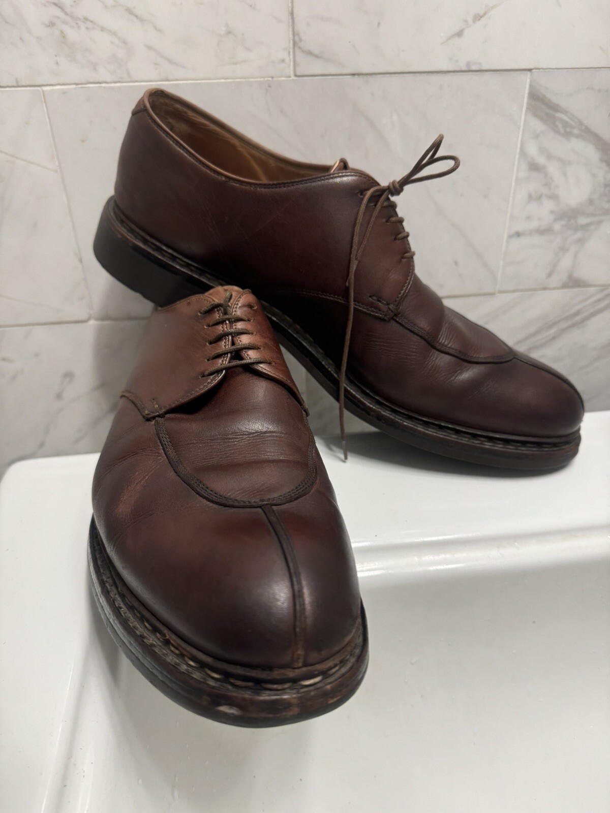 SAOLA Scarpe Heschung Catalpa Derby uomo US 12 marrone cognac stringate pelle EU 46