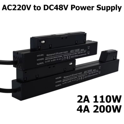 Schwarzes Netzteil mit Einzelausgang, isolierter Treiber 220V 48V LED für 2A