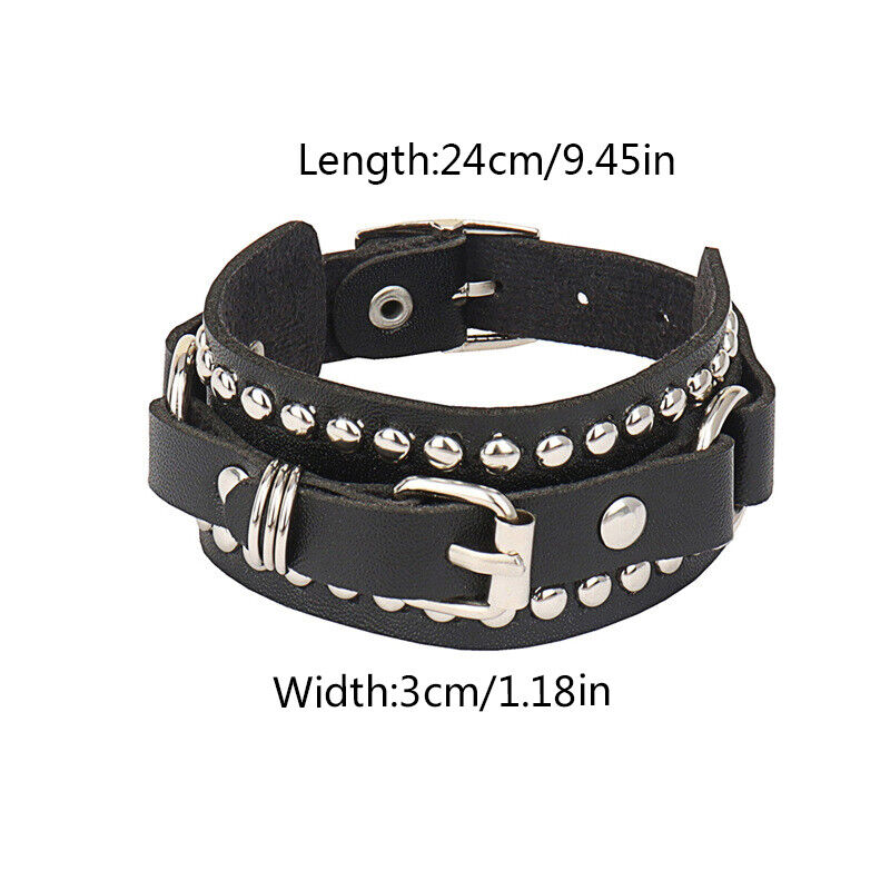 Punk Rock Bangle Gothic Accessories Leather Wristband Studs Punk Rock Bangle Gothic Accessories Leather Wristband Studs