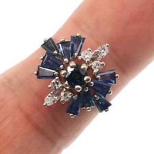 14k White Gold Plated 2.00Ct Round Cut Simulated Sapphire Women Engagement Ring