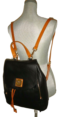 VALENTINA Convertible Backpack Bag Black & Brown Real  display picture 3