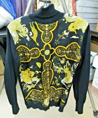Vintage Hermes Paris Print Silk Sweater Size 42 | eBay