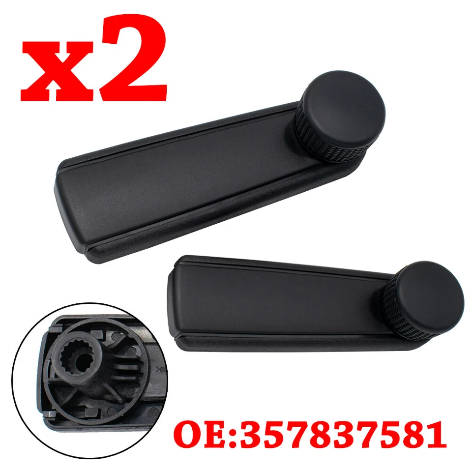 2Pc Car Window Winder Handle Crank Replace For VW Transporter T4 Passat Carrado - Image 2 of 4
