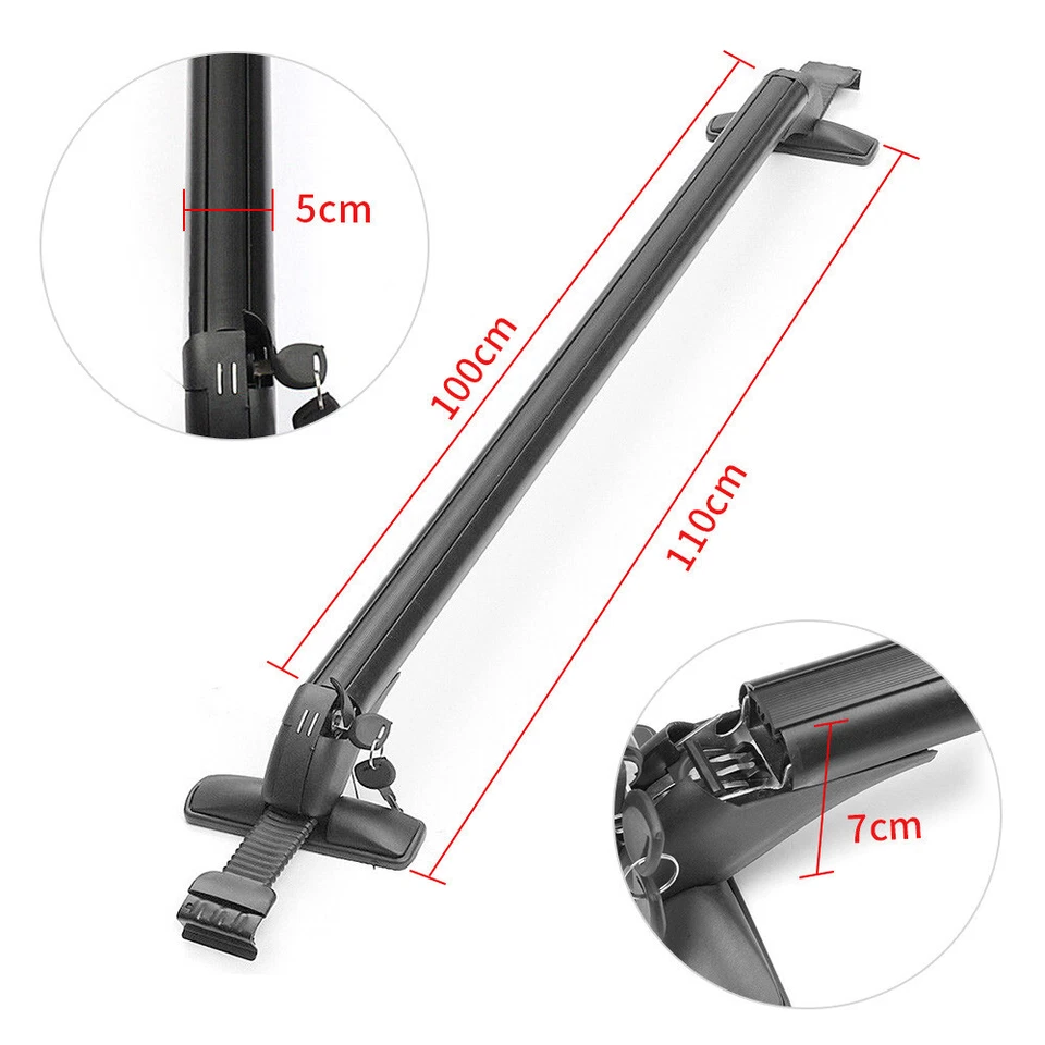 Bagageiro de teto barra transversal 43,3" + trava para Nissan Altima 2007-2020 Sedan - Imagem 3 de 4