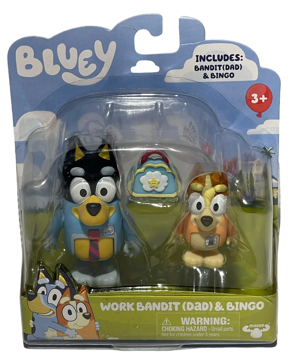 BLUEY FIGURES WORK BANDIT (DAD) & BINGO NEW RELEASE 2021