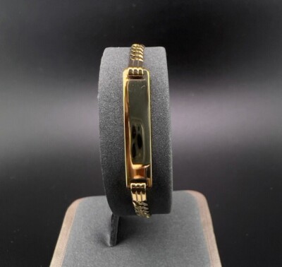14K Gelbgold Kubanisches Glieder ID Armband