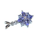 10k white gold .08ct SI2 H diamond sapphire tanzanite pendant 1.2g ladies — photo 5