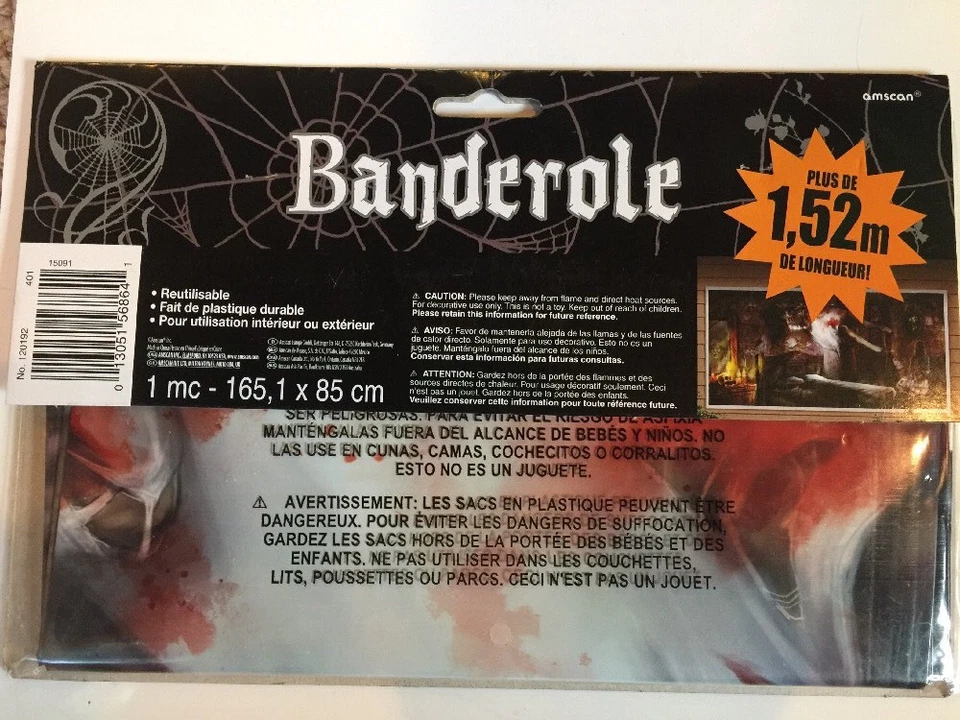 Haunted Mansion Halloween Banner Scene Setter Wall Poster 5' Horizontal - Image 3 of 3