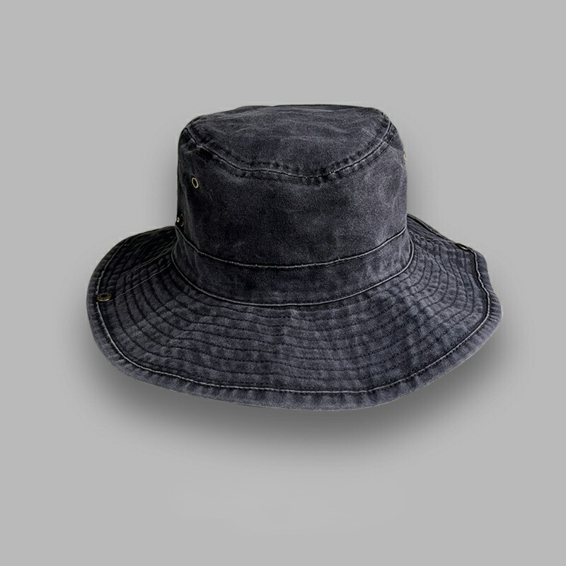 Vintage Style Men Denim Sun Hat Cap Bucket Wide Brim Folding Outdoor Fishing