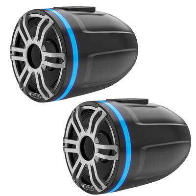 Hertz HTX-8H Marine Tower Horn 8'' FLAT Black w/Gray Grille (Pair)