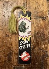 Vtg 1984 Ghostbusters Movie Slimer "Pig Out" Junk Food BOOKMARK Antioch RARE 80s