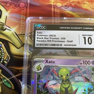 Pokémon CGC 10 Staff Xatu SVP EN 059 Paradox Rift Prerelease Pokémon CGC 10 Staff Xatu SVP EN 059 Paradox Rift Prerelease