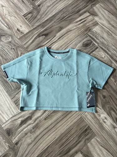 NEW Alphalete Woman’s ELMTS Short SLEEVE Crop - Teal , Size XS - Picture 3 of 9