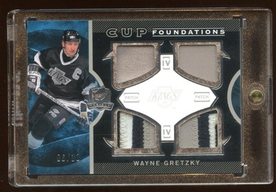 2012 THE CUP WAYNE GRETZKY QUAD GAME WORN JERSEY-PATCHES #ED 06/10 THE GOAT  HOF