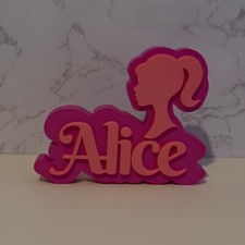 Custom Barbie - Themed Nameplate ? Personalized 3D Name Plate / Sign