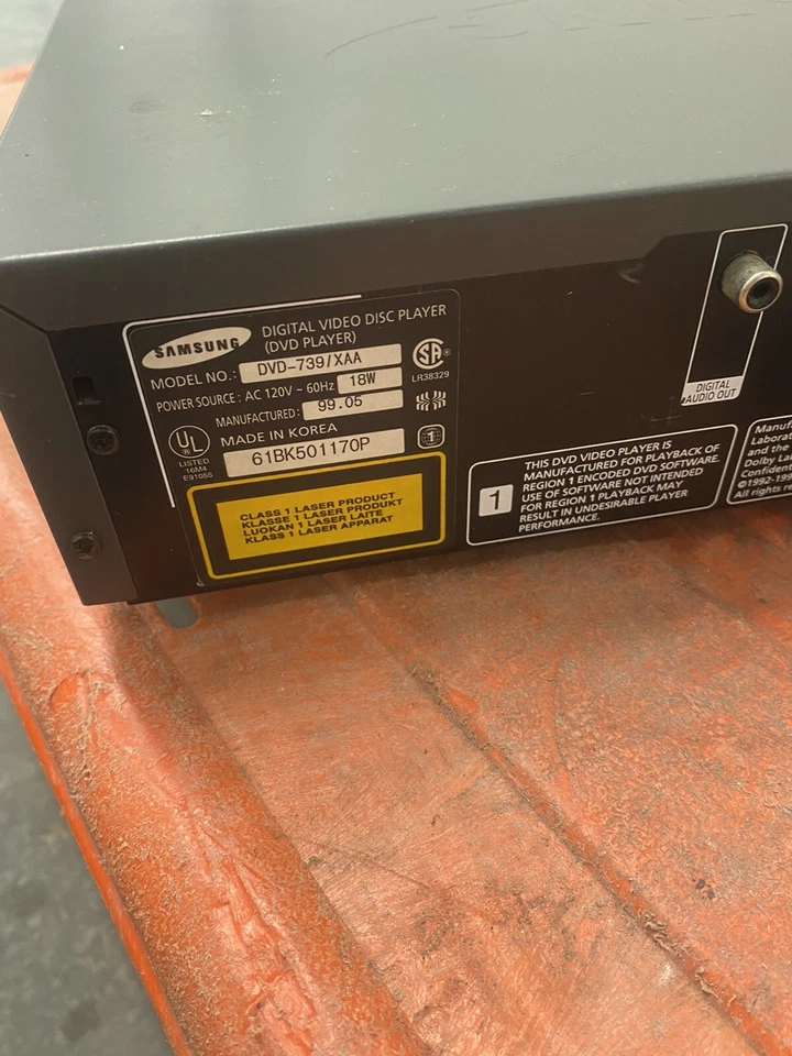 Samsung DVD-739/XAA  DVD Player REGION 1  Needs Lens To Be Cleaned - Image 3 of 4