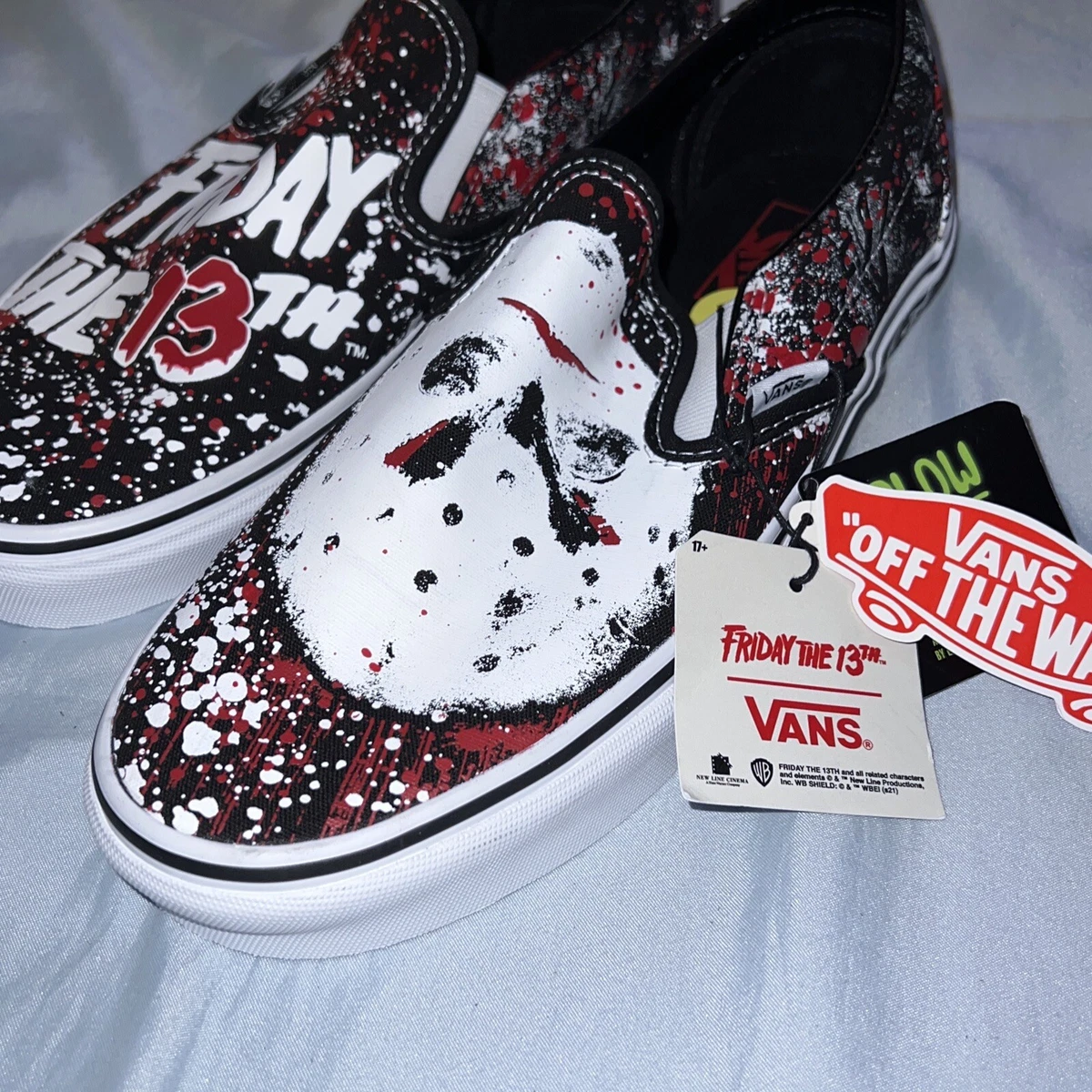 Vans x Horror Collection Jason Friday The 13th Slip On Shoes Men's Size 9  New