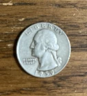 1959 D Silver HIGHER GRADE VF+ Washington Quarter Free Shipping