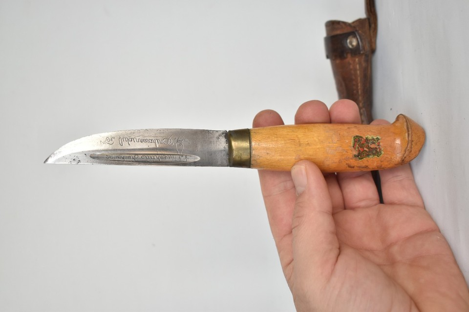Couteau De Poche Iisakki Jarvenpaa Puukko - Gaine Finlande - Vintage