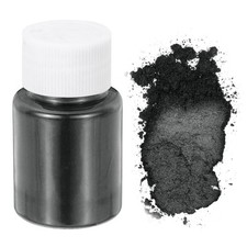 Poudre de mica de qualité cosmétique 10 g/0,35 oz, 600 poudres de mica à mailles, noir argenté