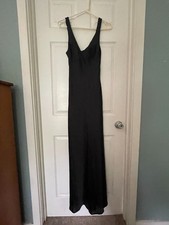 ASOS DESIGN maxi satin slip dress black US 4 NEW WITH TAGS