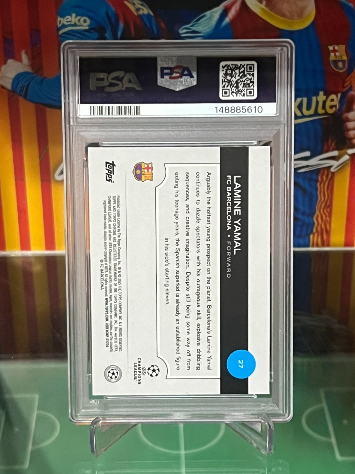 2024-25 Topps UEFA Club Competitions #27 Future Stars Lamine Yamal PSA 9 view 6