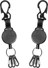 Retractable Keychain Heavy Duty - Retractable Key Holder Key Ring with Carabiner
