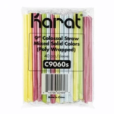 Karat C9060SMIXED 9 in. Boba Straws - Assorted (1600/Carton) New