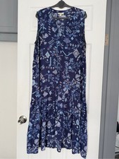 Sleeveless Navy Floral Midi Dress - Unknown Brand