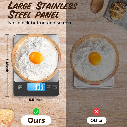 Digitale Küchenwaage 33 Pfund NASA-Qualität, misst genau Gramm und Unzen für - Bild 2 von 12