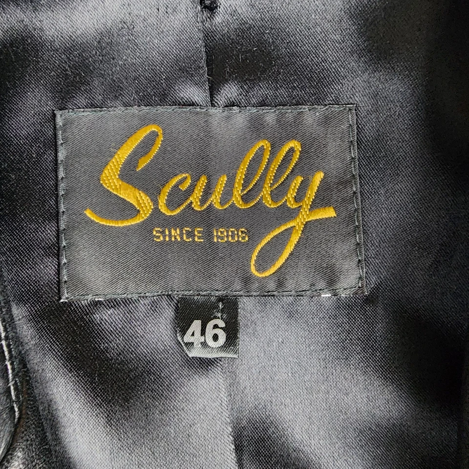 Blazer chaqueta de abrigo informal occidental de cuero negro 46 para hombre Scully Foto 2 de 4