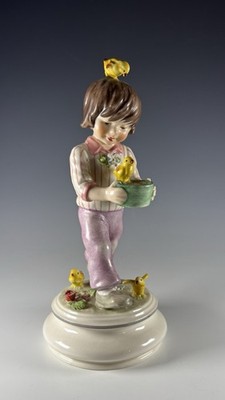 Goebel Lore Boy With Chicks Figurine 8 1/4  Tall Limited Edition 629/2000