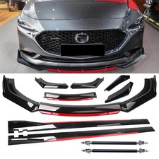 Front Bumper Lip Spoiler Splitter Glossy Black R Side Skirt For Mazda Mx-5 Miata