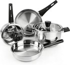 Stainless Steel Pots and Pans Set Non Toxic  6PCs Kitchen Cookware Sets wit.....