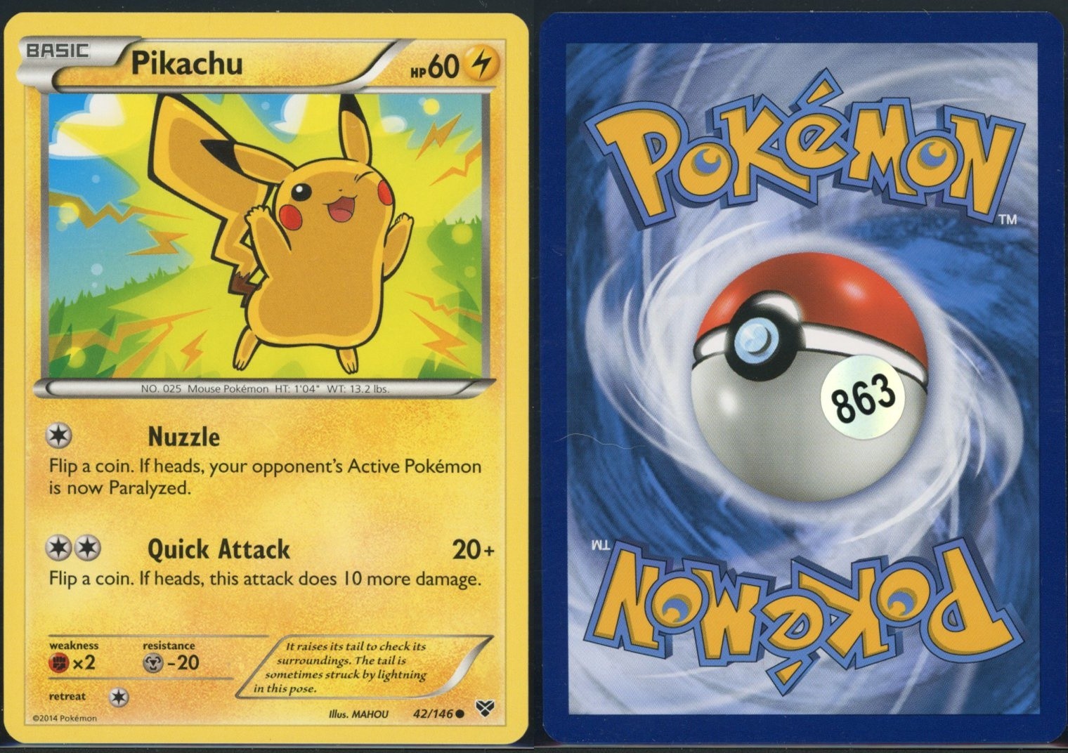 Pikachu 42/146 Common XY Pokemon NM