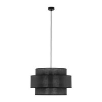 HäNgelampe HäNgeleuchte Schwarz Stoff 3X E27 Rund D: 50 Cm H: Max. 1,1 M Modern