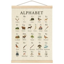 Alphabet Nursery Wall Art Poster Hanger Frame, Forest 16"L x 12"W Hunting
