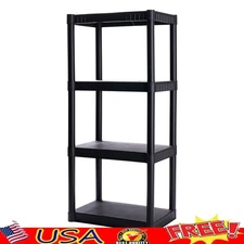 4 Shelf Heavy Duty Plastic Storage Shelves Organizing Unit Utility Shelving New