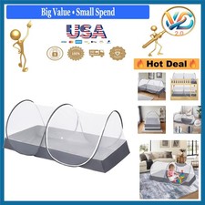 Gray Portable Large Pop Up Mosquito Net Bed Canopy for Travel Camping