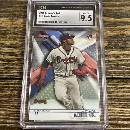 2018 Bowman's Best Ronald Acuna Jr. RC Rookie #51 Braves CSG 9.5 Mint +